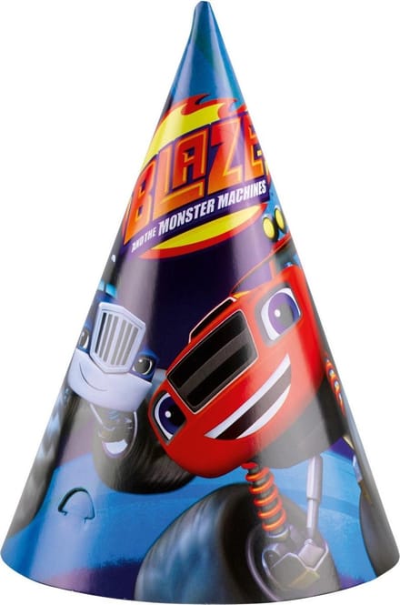 Blaze en de Monsterwielen Feesthoedjes 8 stuks