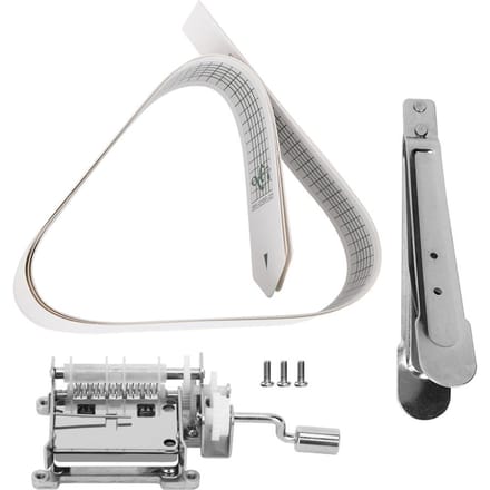 15-tonige Handzwengel Muziekmechanisme met 3 Stuks Blanco Papierstroken en Perforator voor DIY Muziekdoos Onderdelen white
