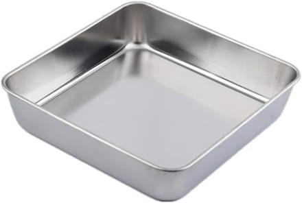 Bakvorm RVS - Vierkante Pan - Bakken & Grillen - Gladde Spiegelafwerking - 24x24x5cm - Zilver