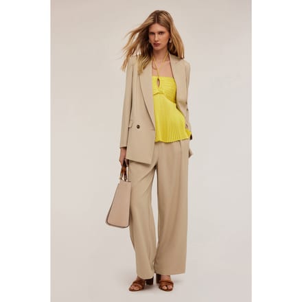 Motivi Double-breasted Blazer With Pleated Back Beige Taglia: 38 | Blazers Outlet | Donna | Marrone