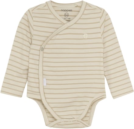 Noppies Navi Overslagromper - Stripe - Maat 44 - Offwhite