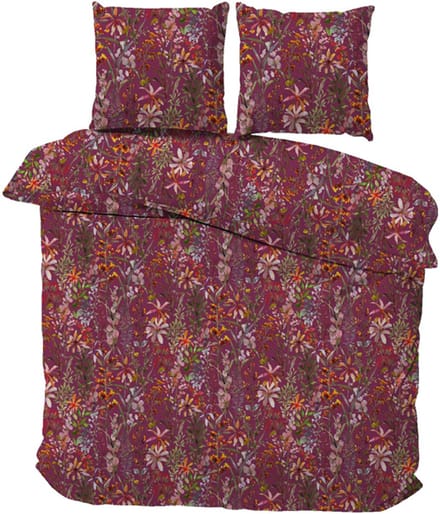 iSleep Dekbedovertrek Denise - Eenpersoons - 140x200/220 cm - Bordeaux