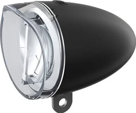 Spanninga Retro fietskoplamp - 15 Lux - zwart - nostalgisch design - inclusief batterijen