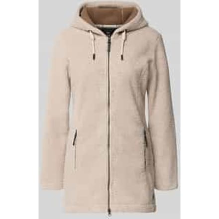 Lange jas van tricotfleece