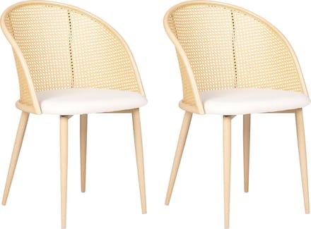 CORNELL - Eetkamerstoel set van 2 - Lichtbeige - Metaal