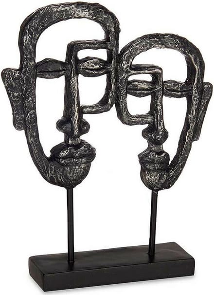 Decoratieve figuren Gezicht Zwart Polyresin (27 x 32,5 x 10,5 cm)