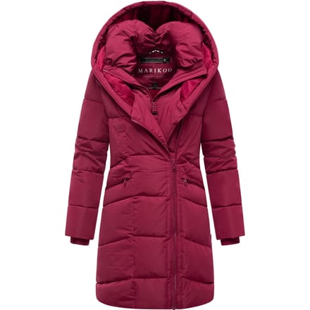 Marikoo dames gewatteerde mantel Virenaa met layer-look & fleecevoering