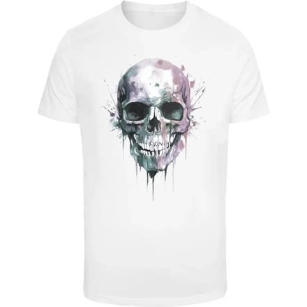 Mister Tee - Colorful Skull Heren Tshirt - M - Wit