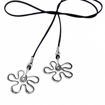 Ketting-Bloem verstelbaar suede - Charme Bijoux
