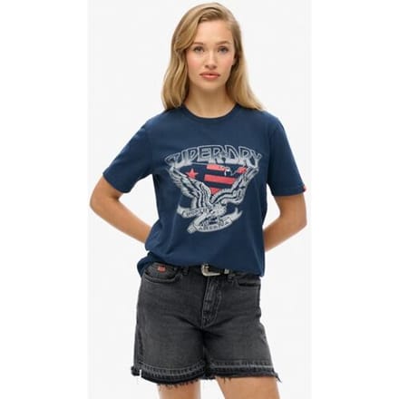 Superdry - Versierde Varsity Relaxed T-shirt - Dames - T-shirts