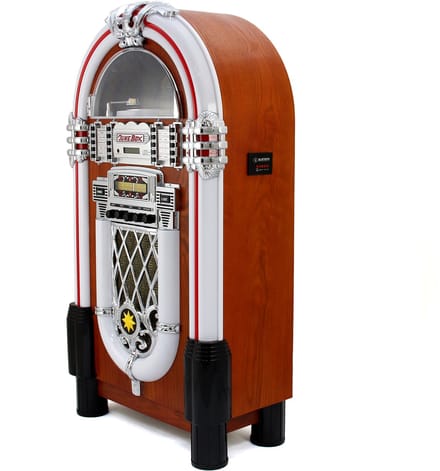 Retro jukebox met verlichting - zwart - 105 cm - 7-kleuren led