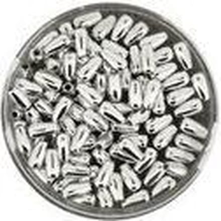 0802-06914 Parels druppelvormig zilverkleurig metallic 3x6 mm