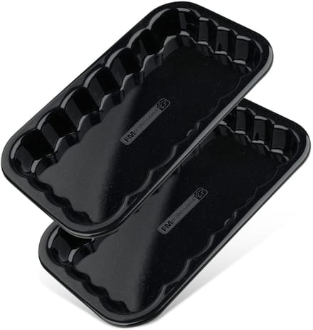 Set van 2 geëmailleerde stalen barbecue schalen 21 x 12 cm FM Professional Barbecue