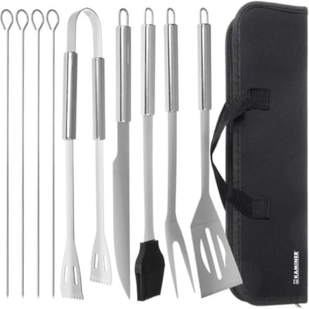 Kaminer 9-delige Barbecuegereedschapsset - Essentieel voor Elke Grillmeester