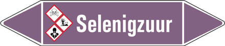 Selenigzuur leidingmarkering op vel - basen 126 x 26 mm - 5 per vel