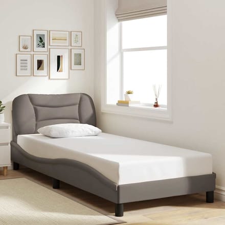 vidaXL - Bedframe - zonder - matras - "Hvar" - 80x200 - cm - stof - taupe