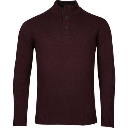 Baileys Trui Half Zip And Buttons Subtle Rib Details Aubergine / male