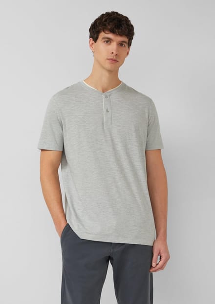 Zachte jersey T-shirt met henley-kraag en knoopsluiting s.Oliver