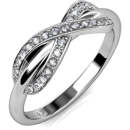 Trist Ring - Zilver en Kristal