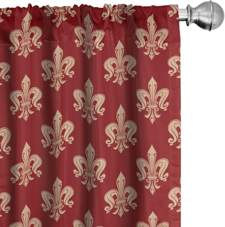ABAKUHAUS Fleur De Lis Voorhangen – 2x75x175 cm – microvezel – Perzik