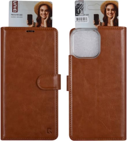 Top bookcase voor iPhone 13 pro max bruin.