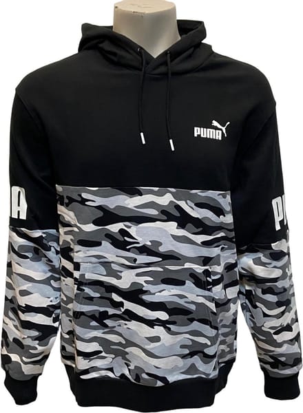 Puma Power Camo -Hoodie -maat XL-kleur zwart/wit/grijs