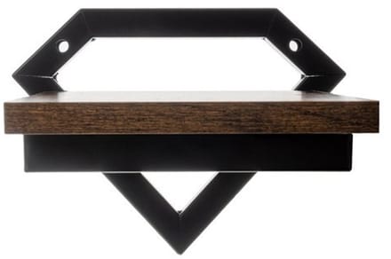 Wandrek – Diamantvorm – MDF en Metaal – 19 x 23 x 20 cm
