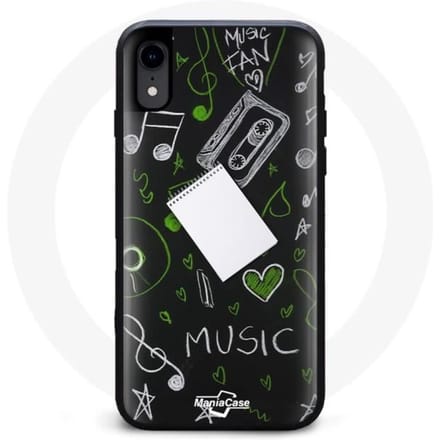 Iphone X hoesje met muziektekeningpatroon