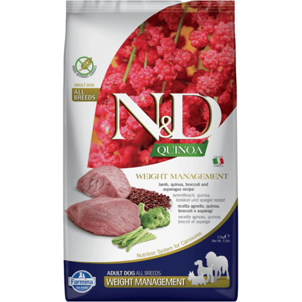 Farmina N&D Quinoa Hondenvoer voor Gewichtsbeheersing - Volwassen Honden Middelgroot tot Groot - 2.5 kg