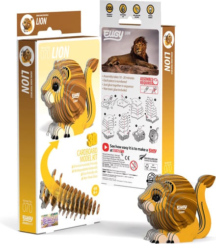 EUGY 3D Puzzel - Leeuw - Wilde Dieren - Duurzaam - Verzamel Ze Allemaal - 6 Jaar