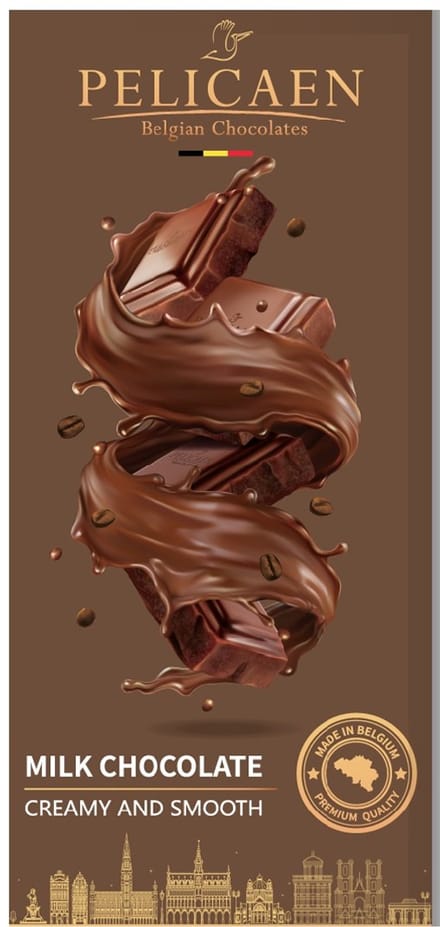 Pelicaen Belgian Chocolates - Chocolate Bar - Melkchocolade - 100g x 12