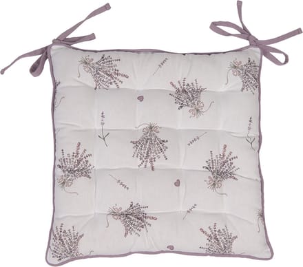 Clayre & Eef Stoelkussen Foam 40x40 cm Paars Wit Katoen Lavendel