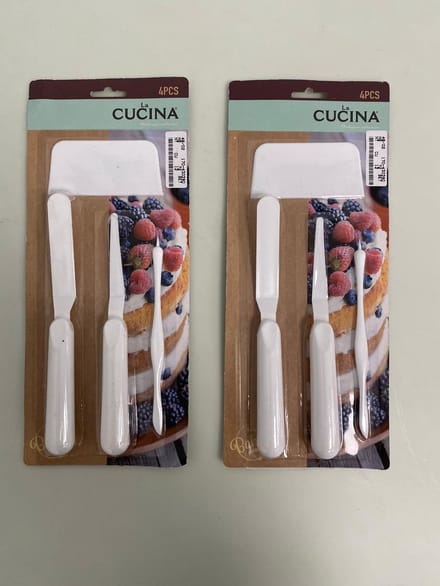 La Cucina bak/spatel set voor decoreren en bakken - set van 2 stuks (wit)