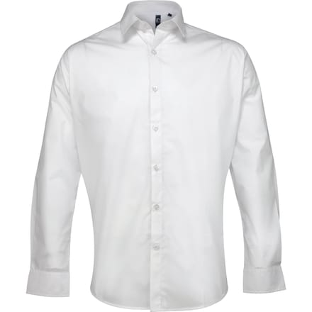 Premier Supreme Heavier Weight Poplin Werkshirt met lange mouwen (Wit)