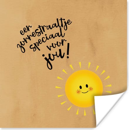 Poster Beterschap - Spreuken - Geel - Zon - 75x75 cm