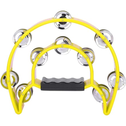 Double rangée de grelots Clochette Tambourin Percussion Instrument de musique(Bleu) yellow