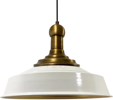 Bamyum Asletl Long-Knob Hanglamp Industrieel Vintage Ø40 cm, Wit Metaal Lamp