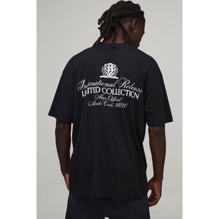 Zwart Oversized Limited Collection Print T-shirt | Black | Size Large