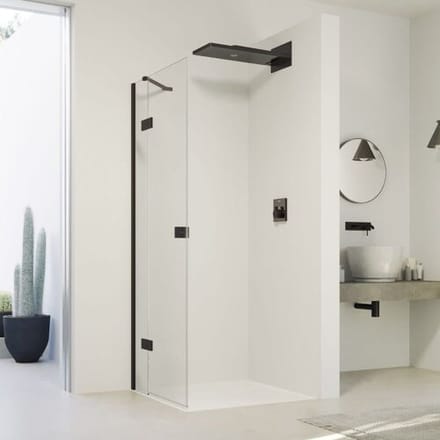 HÜPPE SolvaPro swing door with fixed segment for side wall and niche 80 x 200 cm, without anti-plaque 7T0301123321
