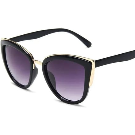 Cateye zonnebril dames vintage gradiëntbril retro cat eye zonnebril damesbril UV400 black