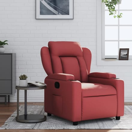 vidaXL - Fauteuil - verstelbaar - kunstleer - wijnrood