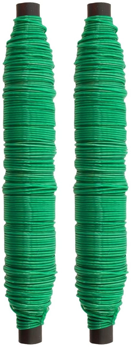 Bloemendraad Set – 2 Rollen Binddraad/Knutseldraad voor Bloemschikken en Decoratie – 0,65 mm Dik, 2x 40 Meter Groen