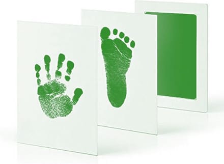 Baby voet en handafdruk | inktpad | groen