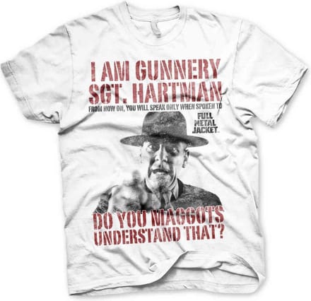 Full Metal Jacket Heren Tshirt -S- Sgt. Hartman Wit
