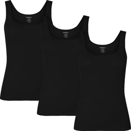 3-Pack Bamboe Onderhemd Topje - Hemd met brede schouderbandjes - Zwart - Maat L/XL