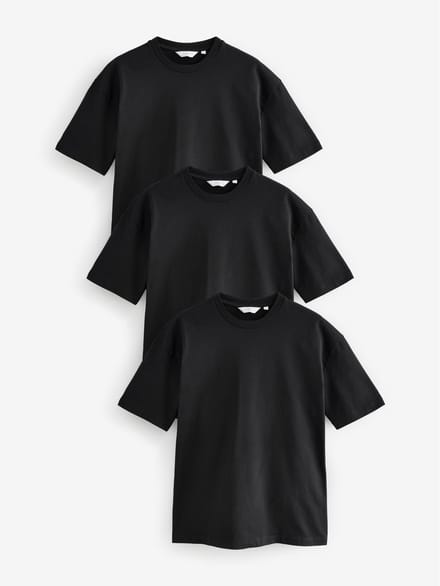 Next - Heren - T-shirt met relaxte pasvorm - Zwart