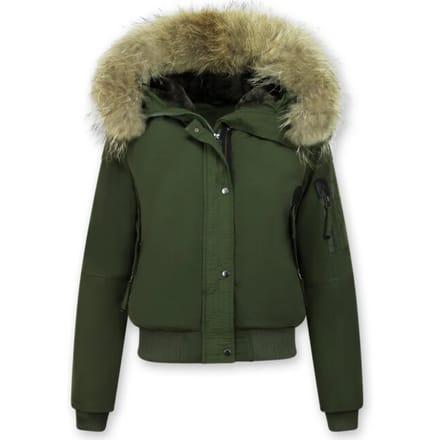 Gentile Bellini Korte warme winterjas met bontkraag