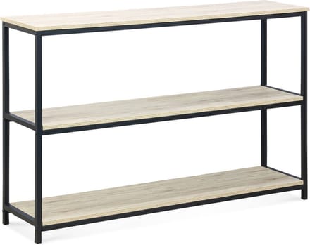 sweeek - Sidetable met 3 planken houtdecor en metaal 120cm - loft