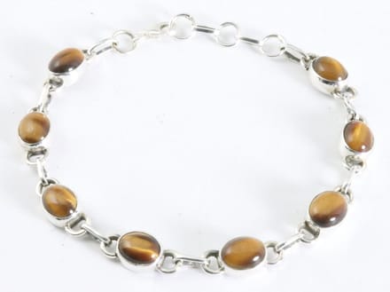 Zilveren armband met tijgeroog