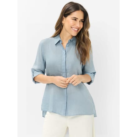 regular fit overhemdblouse van puur linnen model 'VICKY'